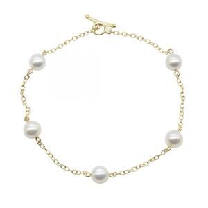 TIFFANY Authentic 18k Gold Pearl Charm Bracelet